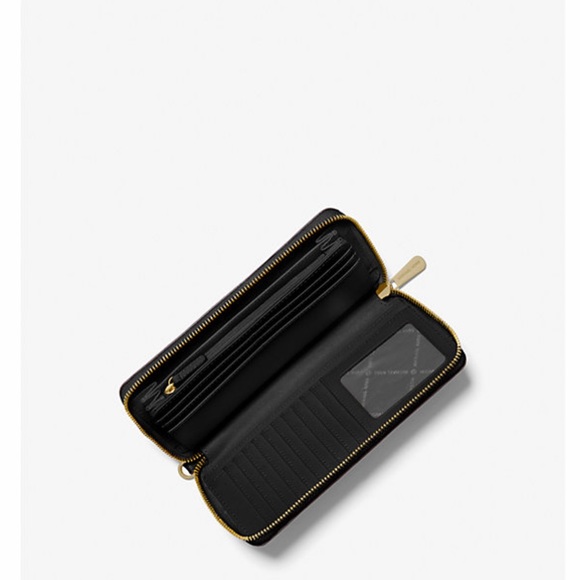 NWT Michael Kors Jet Set Travel Large Pebbled Leather Wristlet - Picture 2 of 15